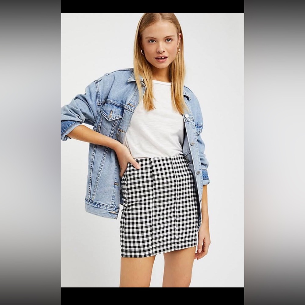 Free People gingham print skirt - Picture 1 of 8
